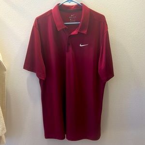 Nike Dri-Fit Polo/Golf Shirt Men’s XLT burgundy/ maroon